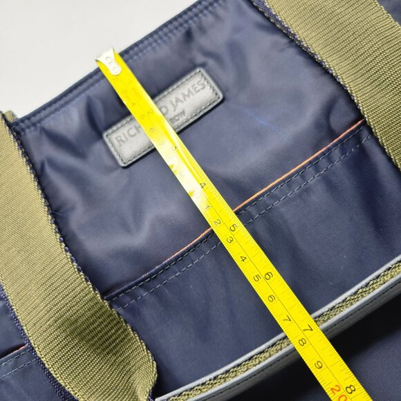 Richard James Sevile Row Tote Bag Ocean Navy Blue Padded Nylon Leather - Picture 14 of 16